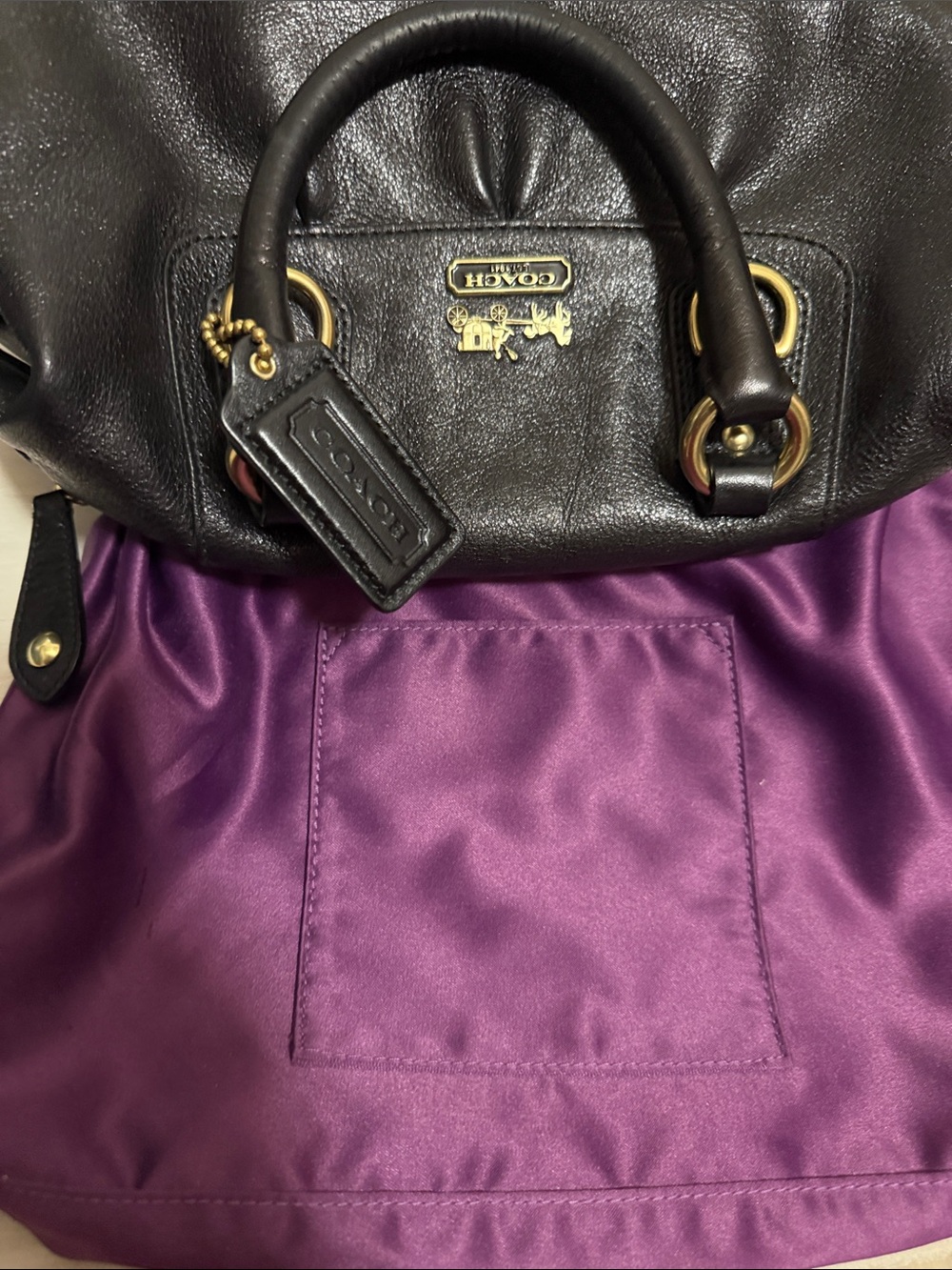 Coach Madison Sabrina Black Leather Satchel with Gold Hardware - Picture 15 of 15